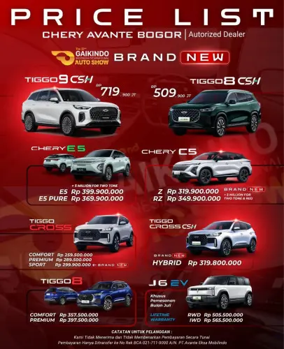 Pricelist Harga Chery pulo 2025